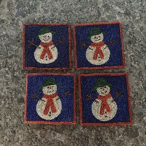 Set of 4 snowman coasters